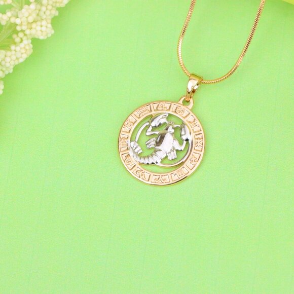 "Rose Gold Cancer Zodiac Pendant with Crab Symbol and Sign Circle, XPPT1448 - Picture 5 of 13